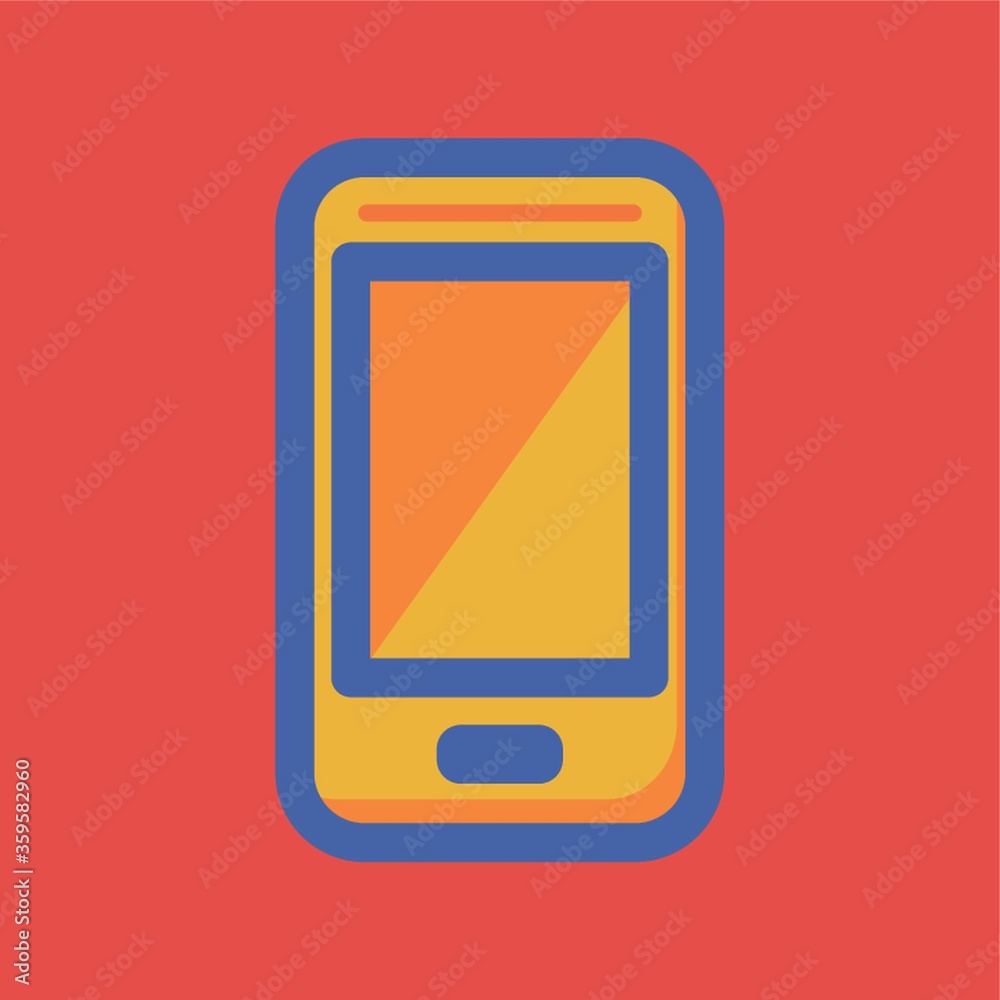 A mobile phone icon illustration. A mobile phone icon illustration.