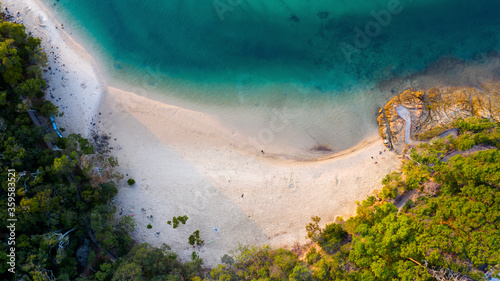 Top down views over Echo beach and Tallebudgera creek