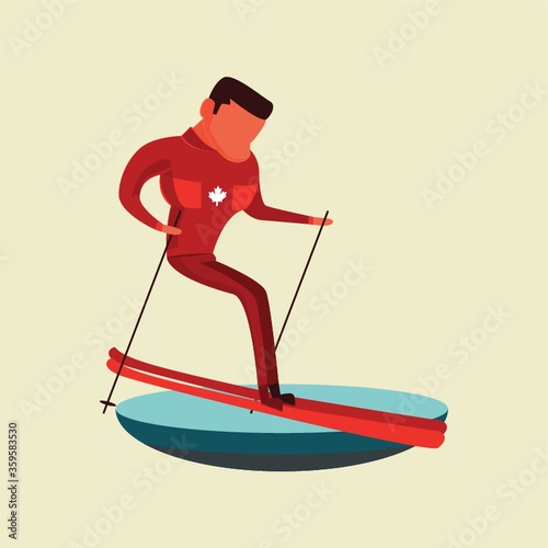Man skiing