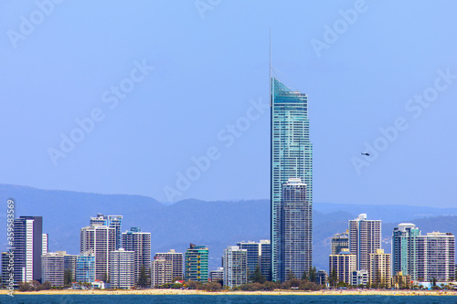 Gold Coast Surfers Paradise skyline  cityscape view from the ocean