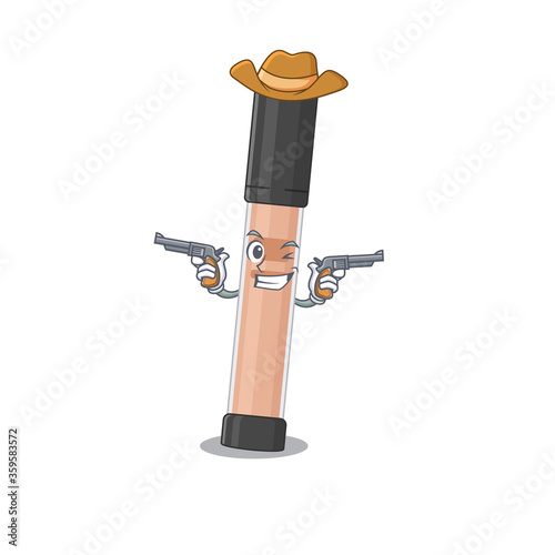 A wise cowboy of brightener Cartoon design with guns
