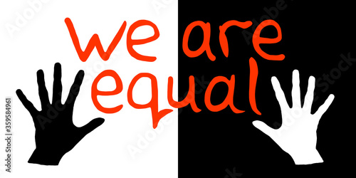 Stop racism - vector lettering doodle handwritten on theme of antiracism, protesting against racial inequality and revolutionary design. For flyers, stickers, posters