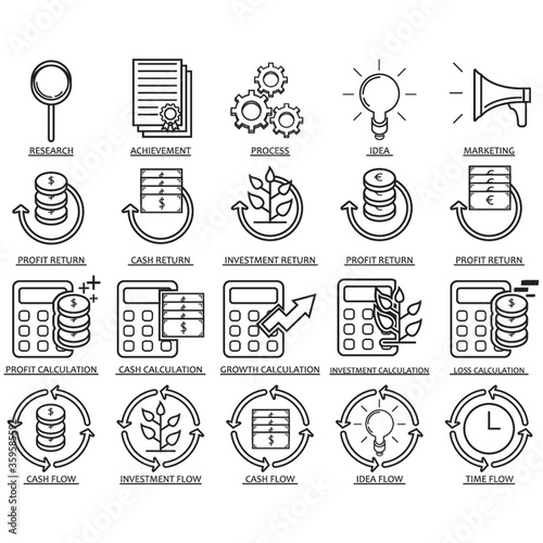 collection of business icons