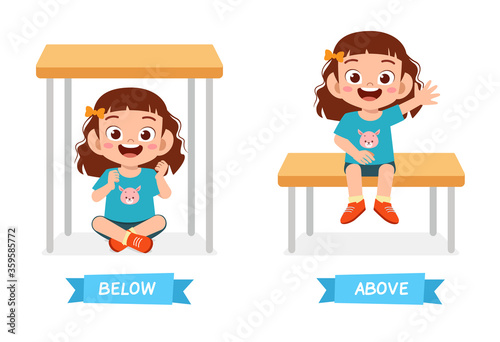 cute example of opposite word antonym for kid