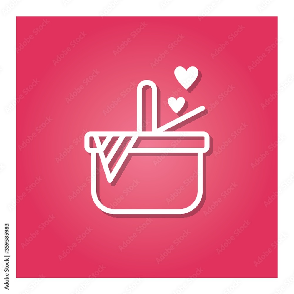 basket with hearts basket with hearts