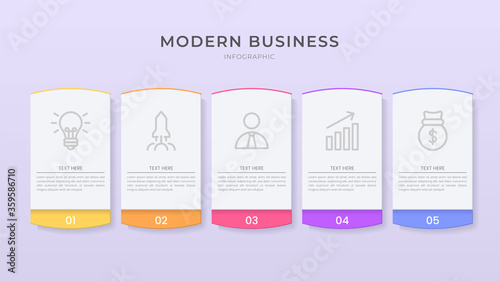 3D and paper cut style Infographic design organization chart process template with editable text.