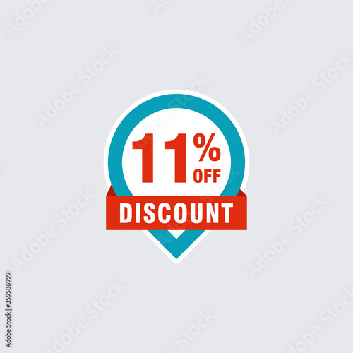 11 discount, Sales Vector badges for Labels, , Stickers, Banners, Tags, Web Stickers, New offer. Discount origami sign banner