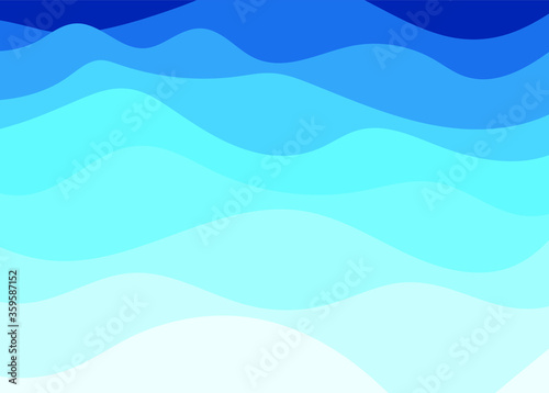 Vector blue wave layer shape zigzag concept abstract background flat design style illustration.