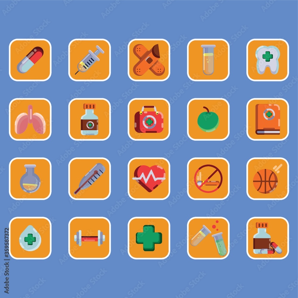 collection of health icons