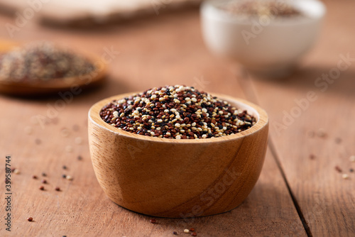 Set of quinoa Red, white and brown quinoa.