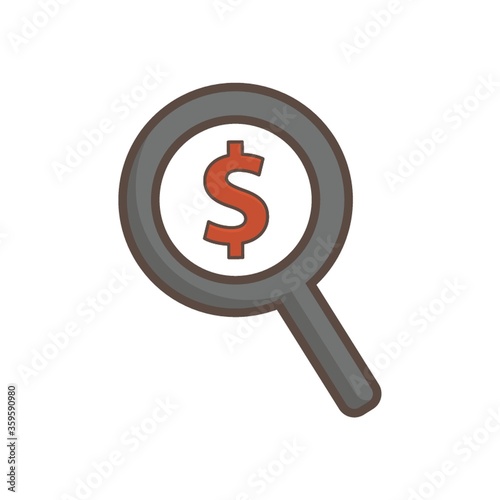 Magnifying glass with dollar sign