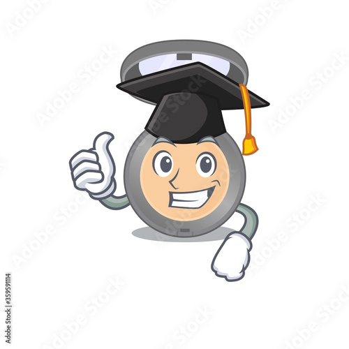 Highlighter caricature picture design with hat for graduation ceremony