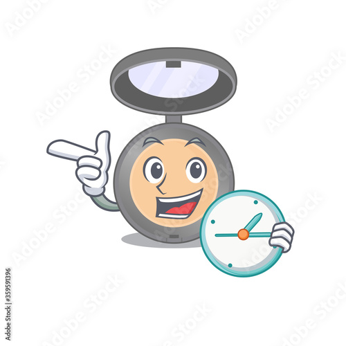 A picture of cheery highlighter holding a clock