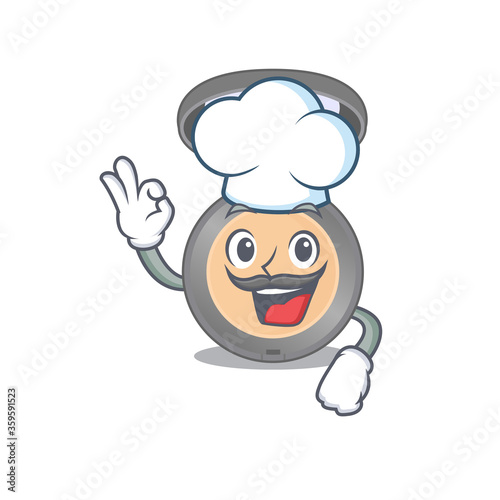 Highlighter chef cartoon drawing style wearing iconic chef hat