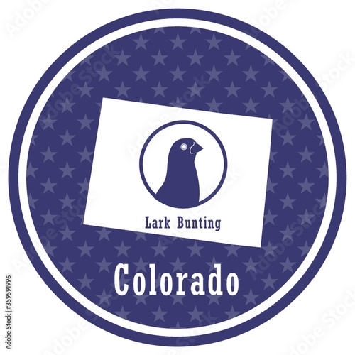colorado state map with lark bunting