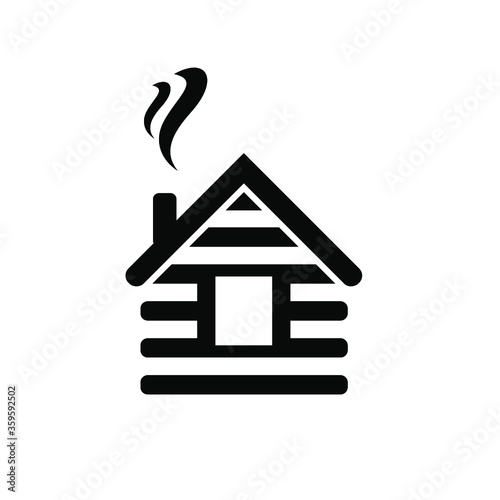 Vector illustration of a log cabin