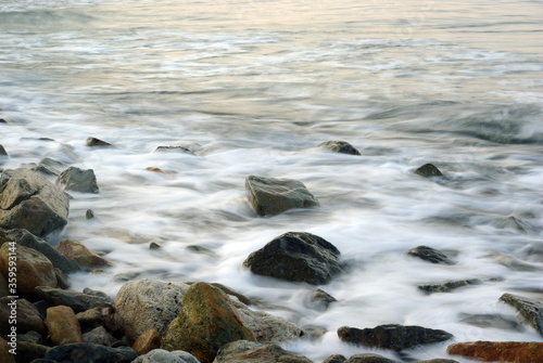 Turbulence sea water and rock at Coastline © Satakorn