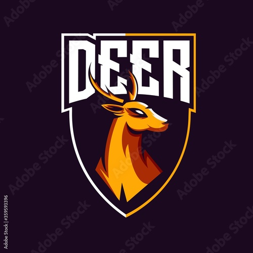 E-sports team logo template with Deer vector illustration 