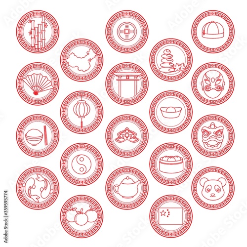 collection of chinese icons