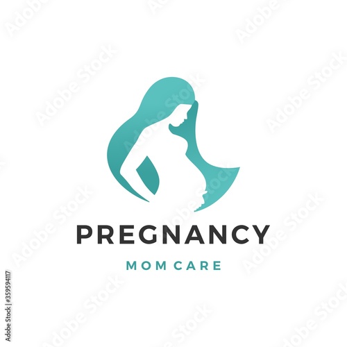 pregnancy pregnant woman maternal logo vector icon illustration