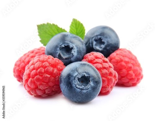 Sweet blueberries and raspberry