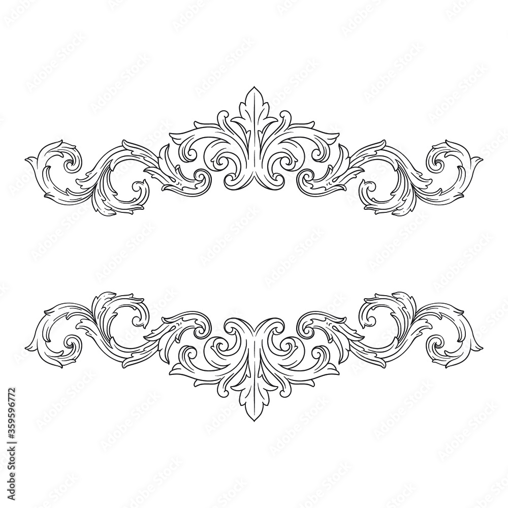 Classical baroque vector of vintage element for design. Decorative design element filigree calligraphy vector. You can use for wedding decoration of greeting card and laser cutting.