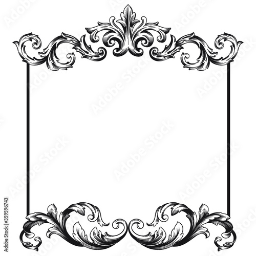 Classical baroque vector of vintage element for design. Decorative design element filigree calligraphy vector. You can use for wedding decoration of greeting card and laser cutting.