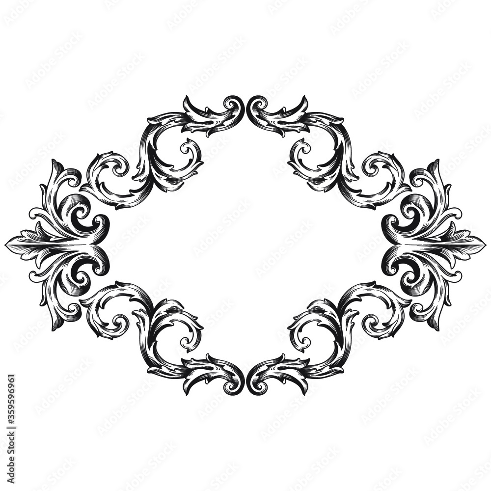 Classical baroque vector of vintage element for design. Decorative design element filigree calligraphy vector. You can use for wedding decoration of greeting card and laser cutting.