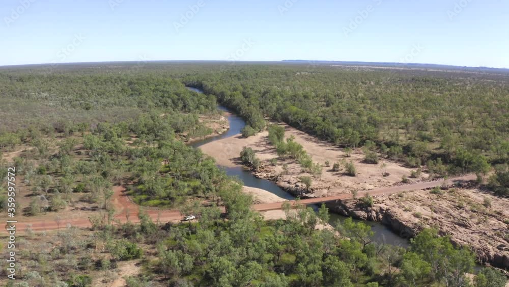 Filmed just after the Wet season, the Lennard river flows through Windjana Gorge which is one of Australia's most Iconic and timeless gorges located in the remote Kimberley of Western Australia Filmed just after the Wet season, the Lennard river flows through Windjana Gorge which is one of Australia's most Iconic and timeless gorges located in the remote Kimberley of Western Australia