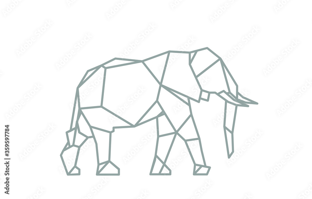 Abstract Geometric Elephant Vector Image