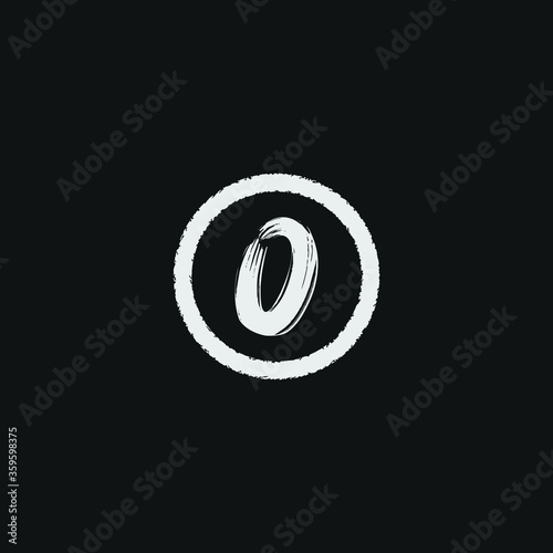 alphabet O letter logo grunge brush logo icon design template 