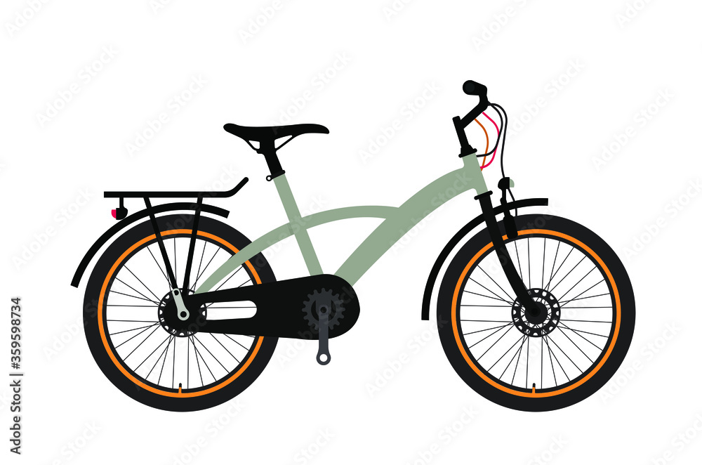 Fototapeta premium Modern city or mountain bike with V-brakes. Multi-speed bicycle for adults.