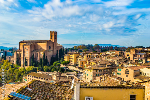 Siena cityscape panorama.