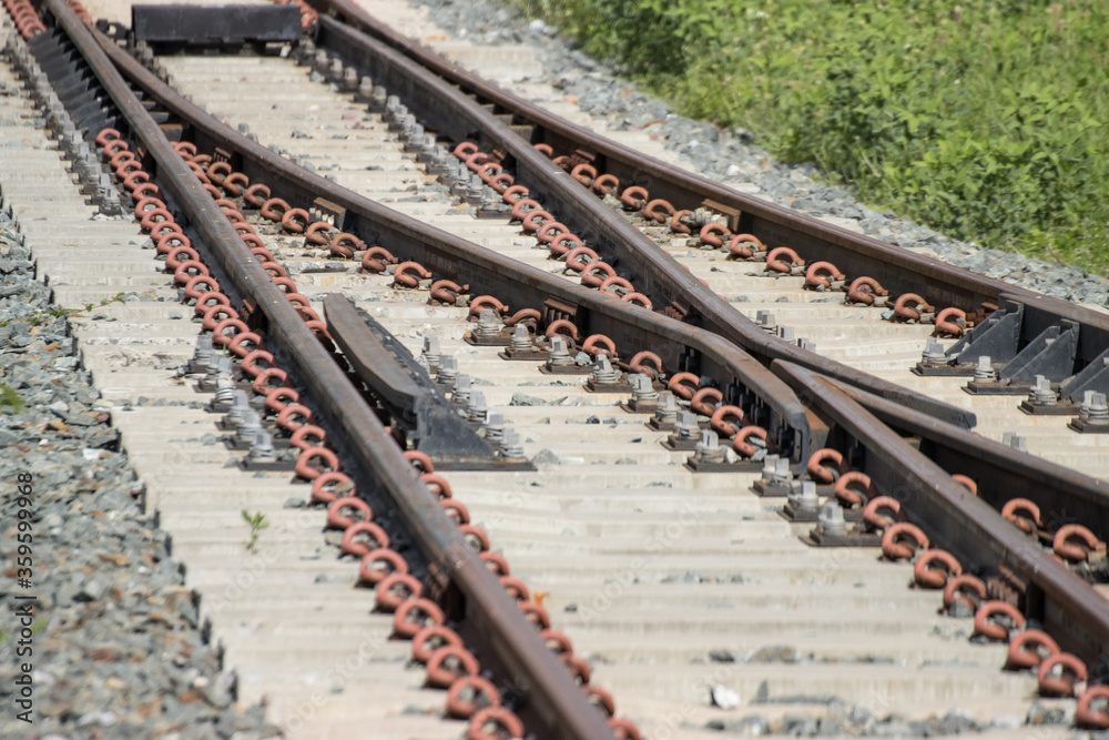 Iron rusty Railway tracks railroad for Trains Iron rusty Railway tracks railroad for Trains