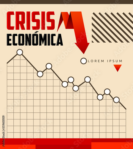 Crisis Economica, Economic Crisis Spanish text vector design.