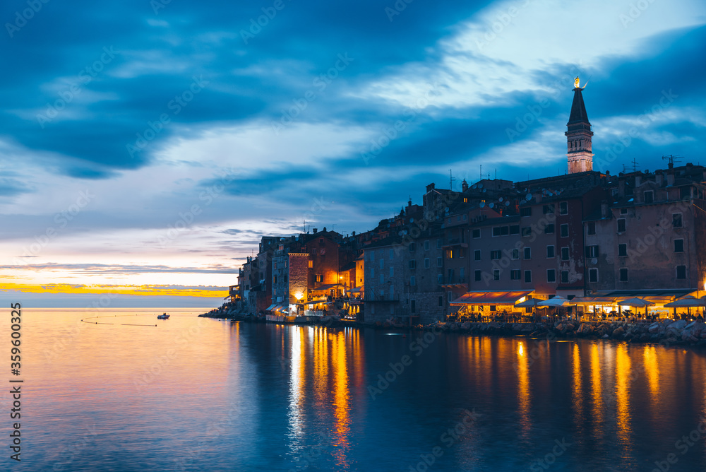 Fototapeta premium Rovinj city in Croatia at night