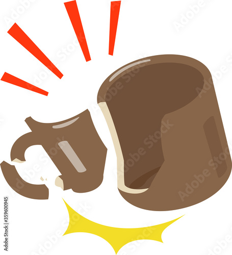 割れたマグカップ