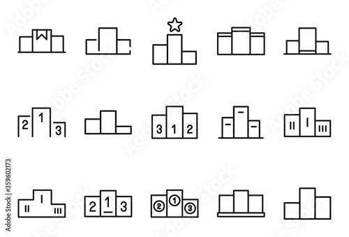 Simple set of podium icons in trendy line style.