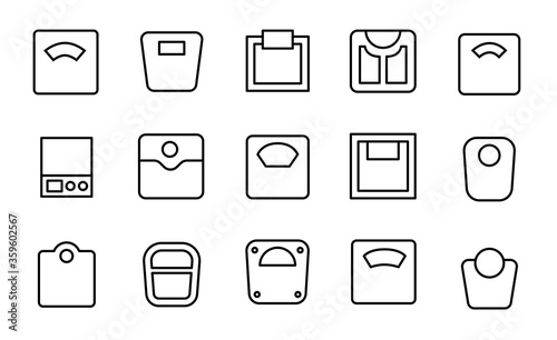 Premium set of scale line icons.