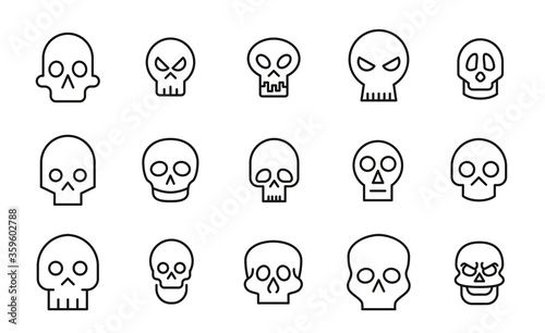 Simple collection of death related line icons.
