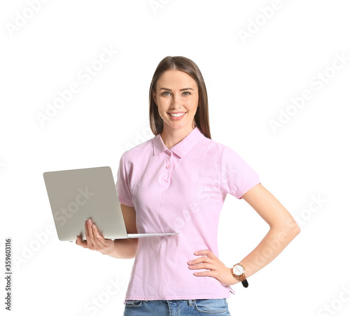 Beautiful young woman in st...