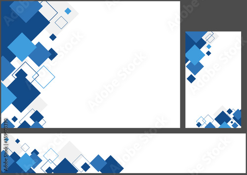 Set of Blue Geometric Backg...