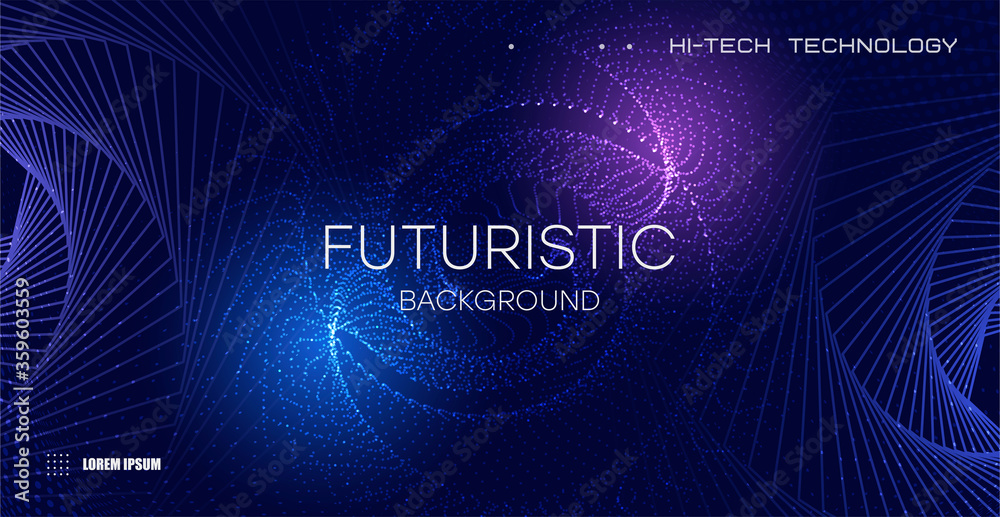 Gradient violet glowing particles background. Futuristic style of ...