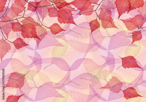 pink and yellow fall leaves background © Alexander Potapov