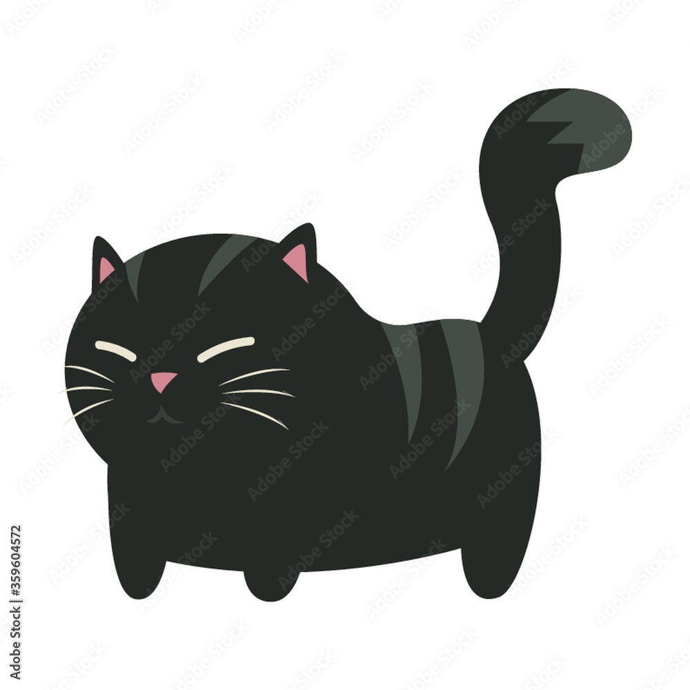 Obraz premium Black cat full body