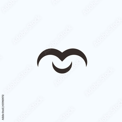 M bird logo. swallow icon