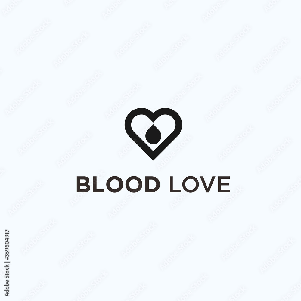 blood love logo. blood icon