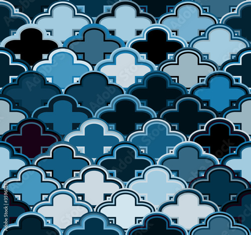 The Seamless Stained Glass Style Patterns, The Biscuit Patterns, Blue Patterns 