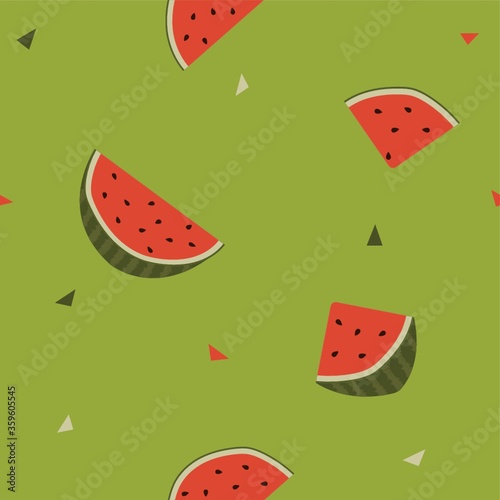 watermelon slices seamless background