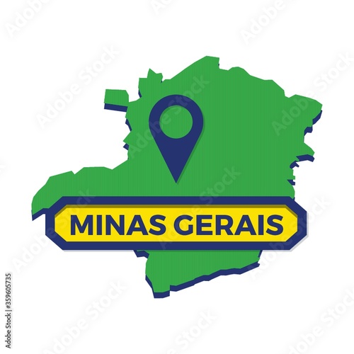 minas gerais map with map pin